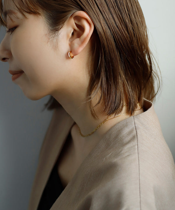 ダイヤフープピアス[Object hoop-stainless-][UMU]