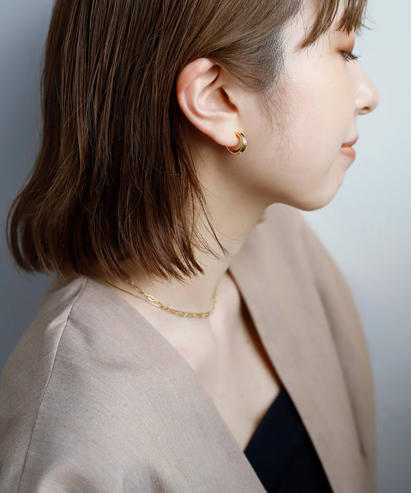 ムーンフープピアス[Object hoop-stainless-][UMU]