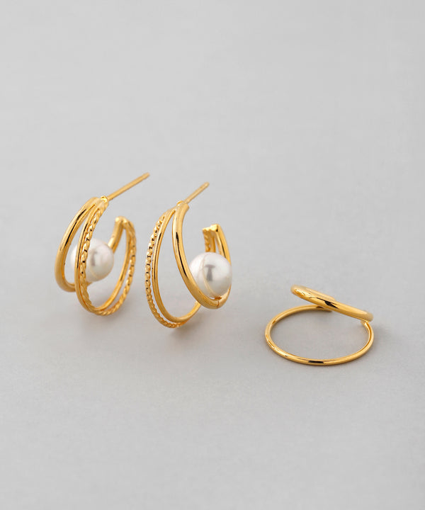 パール×フープセットピアス[UMU][Sheerchic]