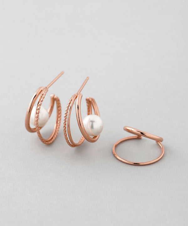 パール×フープセットピアス[UMU][Sheerchic]