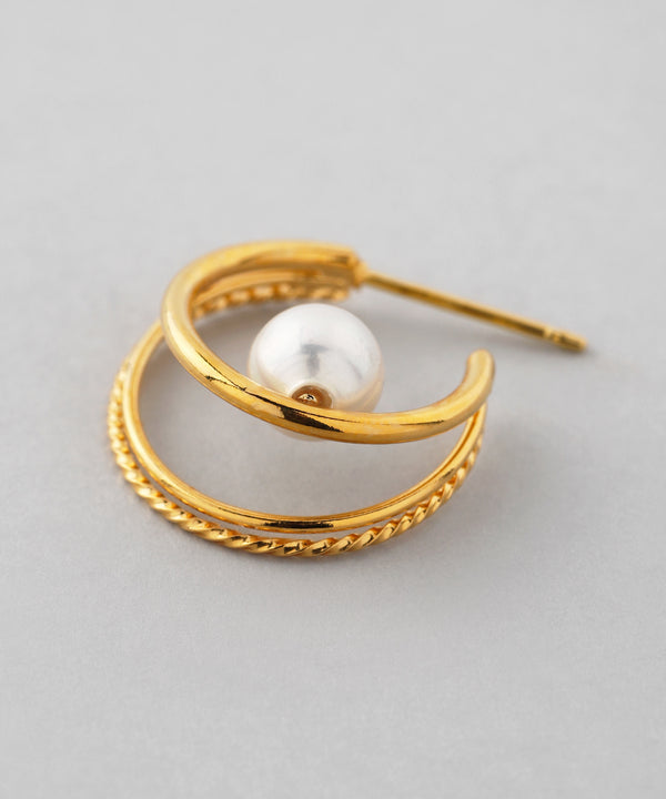 パール×フープセットピアス[UMU][Sheerchic]
