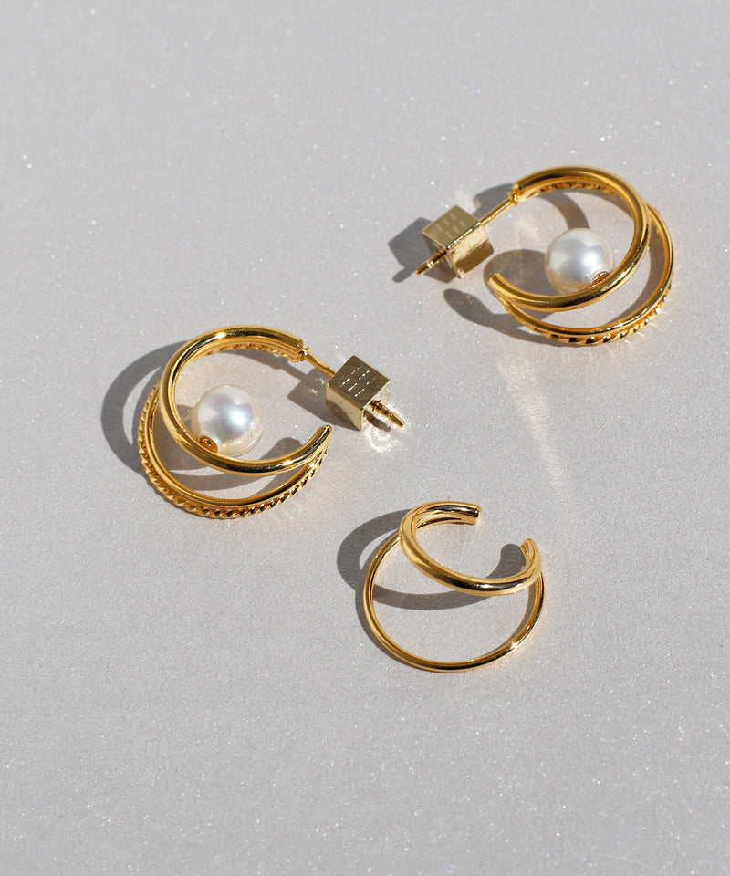 パール×フープセットピアス[UMU][Sheerchic]