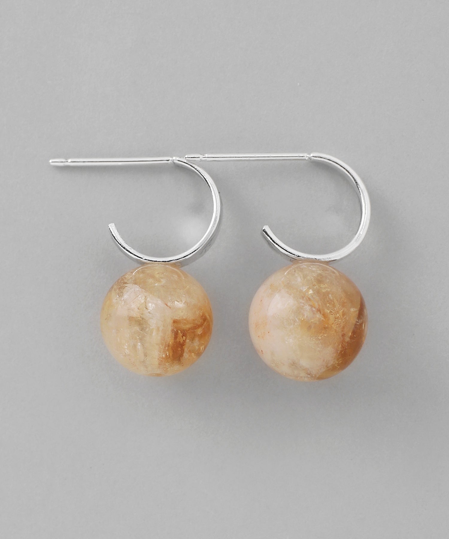 mimi33】天然石フープピアス[UMU][Basic]｜アネモネ・シエナロゼ