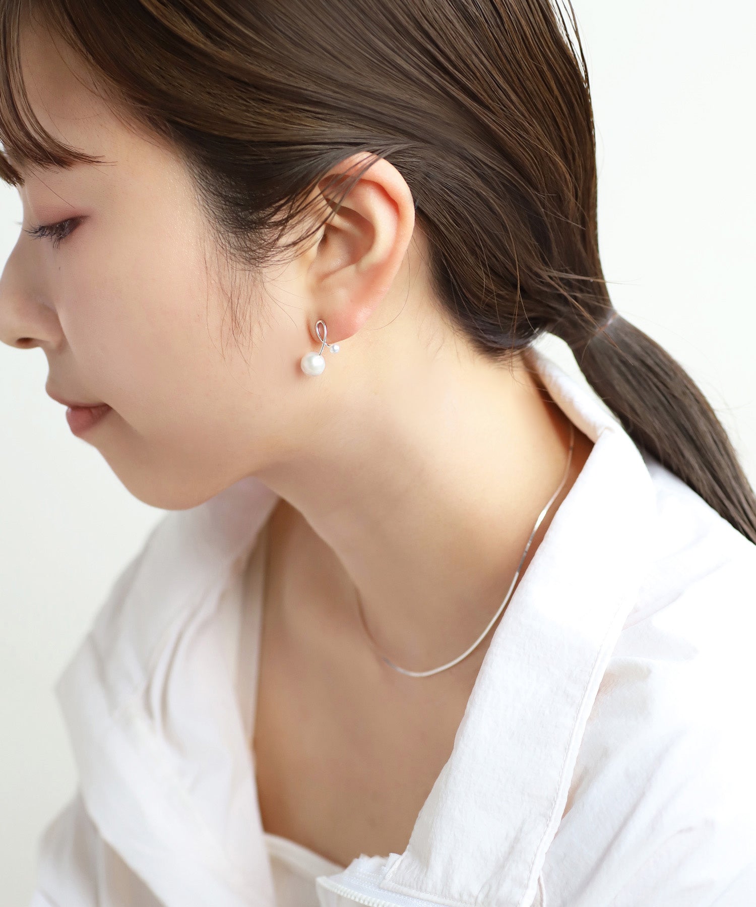 mimi33】パール×ループラインピアス[UMU][Basic]｜アネモネ