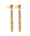 Pearl x Chain Back-Catch Earrings [Stainless Steel] [UMU] [Sheerchic]