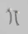 Pearl x Chain Back-Catch Earrings [Stainless Steel] [UMU] [Sheerchic]