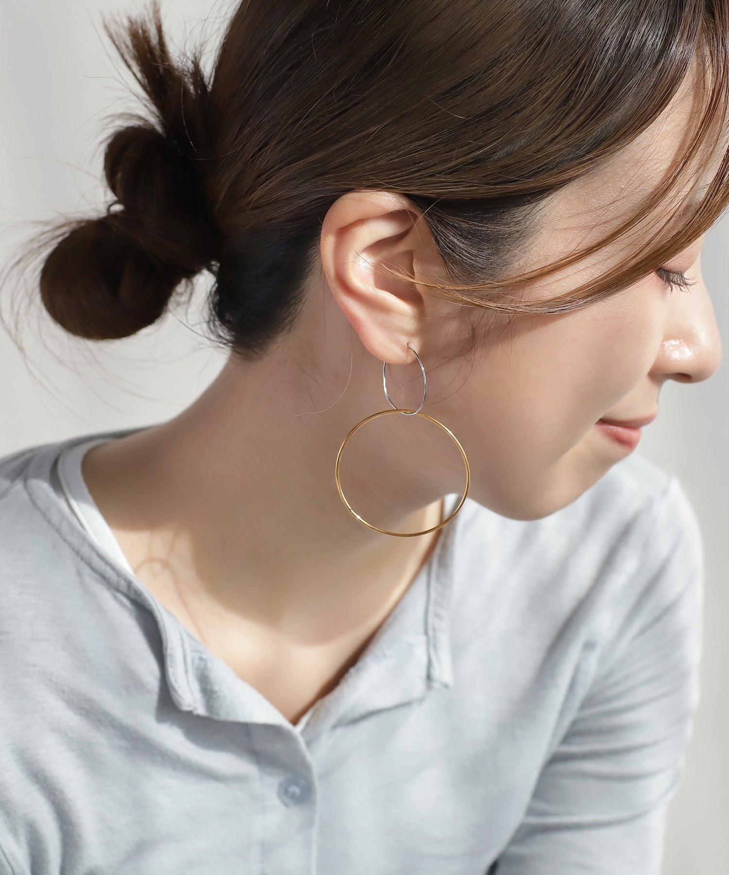 mimi33】コンビカラー2WAYフープピアス[ステンレス][UMU][Sheerchic