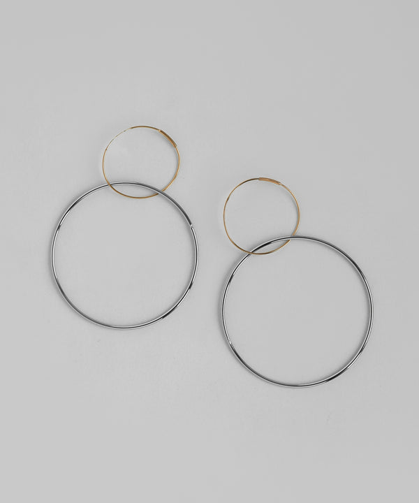 コンビカラー2WAYフープピアス[ステンレス][UMU][Sheerchic]