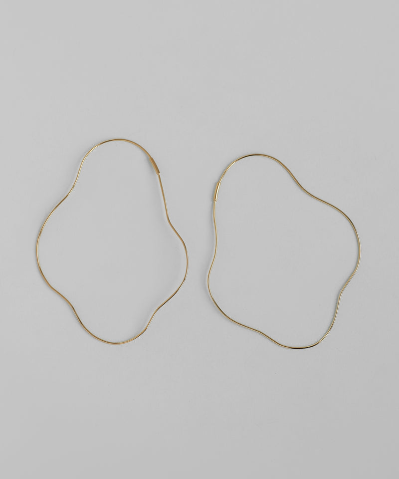 ニュアンスラインフープピアス[ステンレス][UMU][Sheerchic]