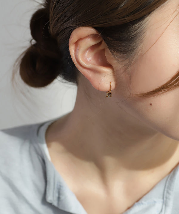 天然石フープピアス[ステンレス][UMU][Sheerchic]