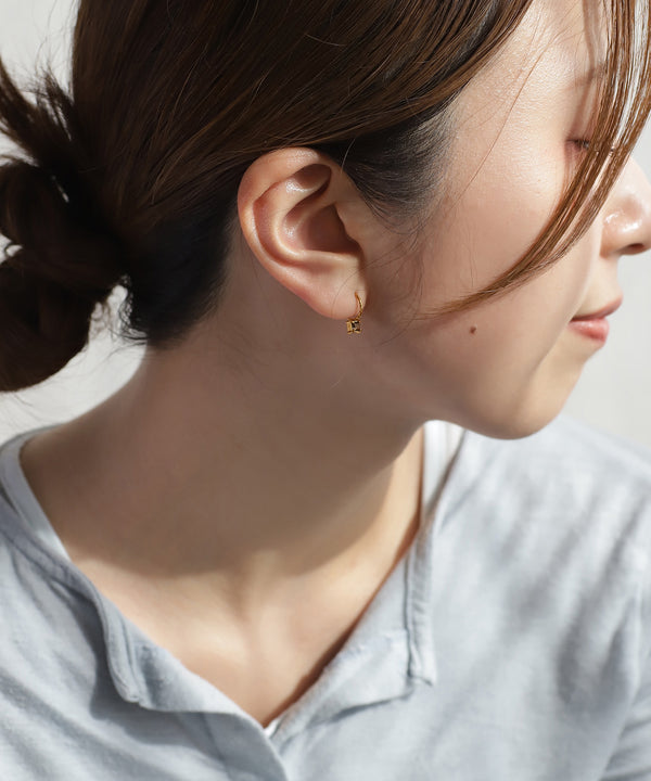 天然石フープピアス[ステンレス][UMU][Sheerchic]