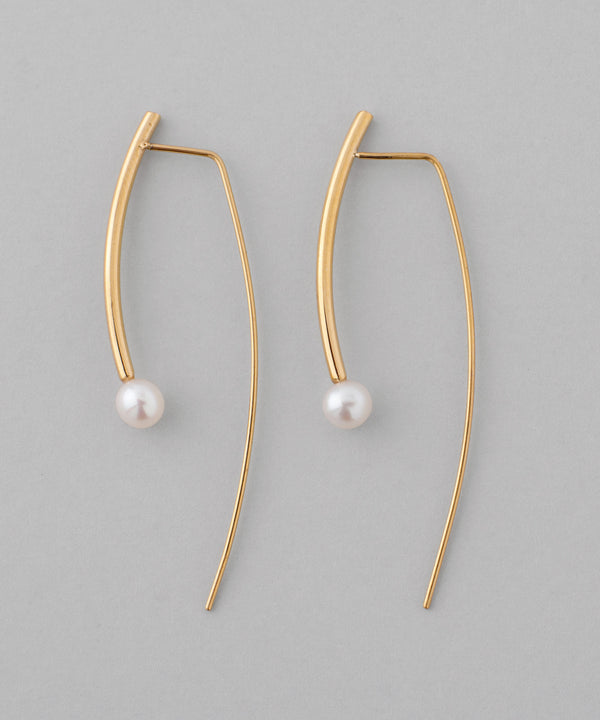 パール×バーピアス[ステンレス][Sheerchic]