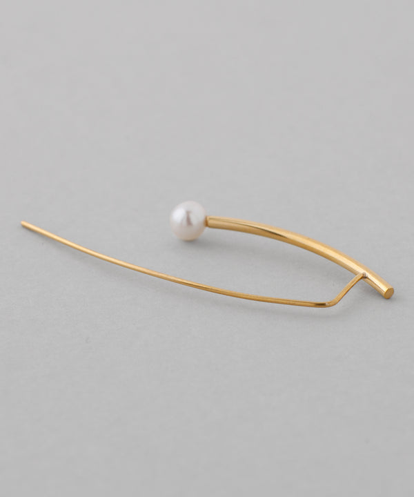 パール×バーピアス[ステンレス][Sheerchic]