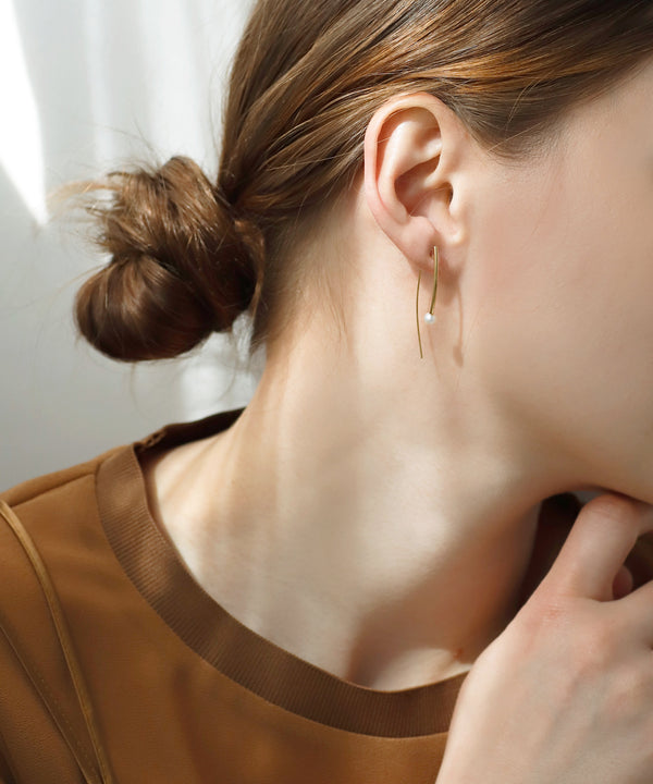 パール×バーピアス[ステンレス][Sheerchic]