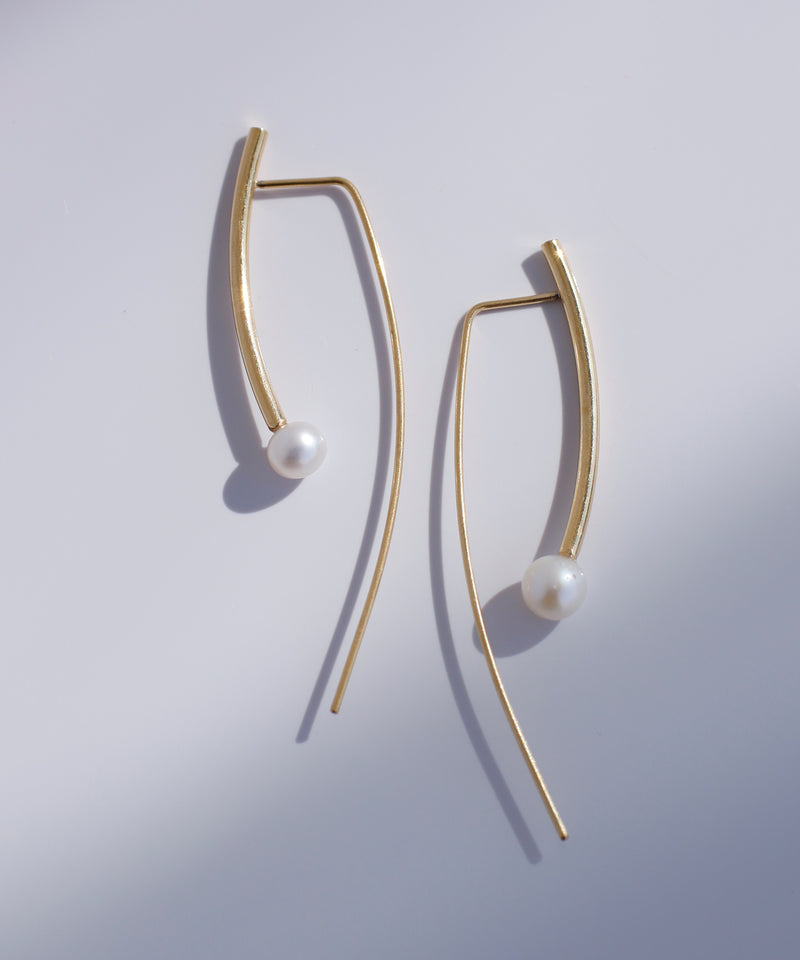 パール×バーピアス[ステンレス][Sheerchic]