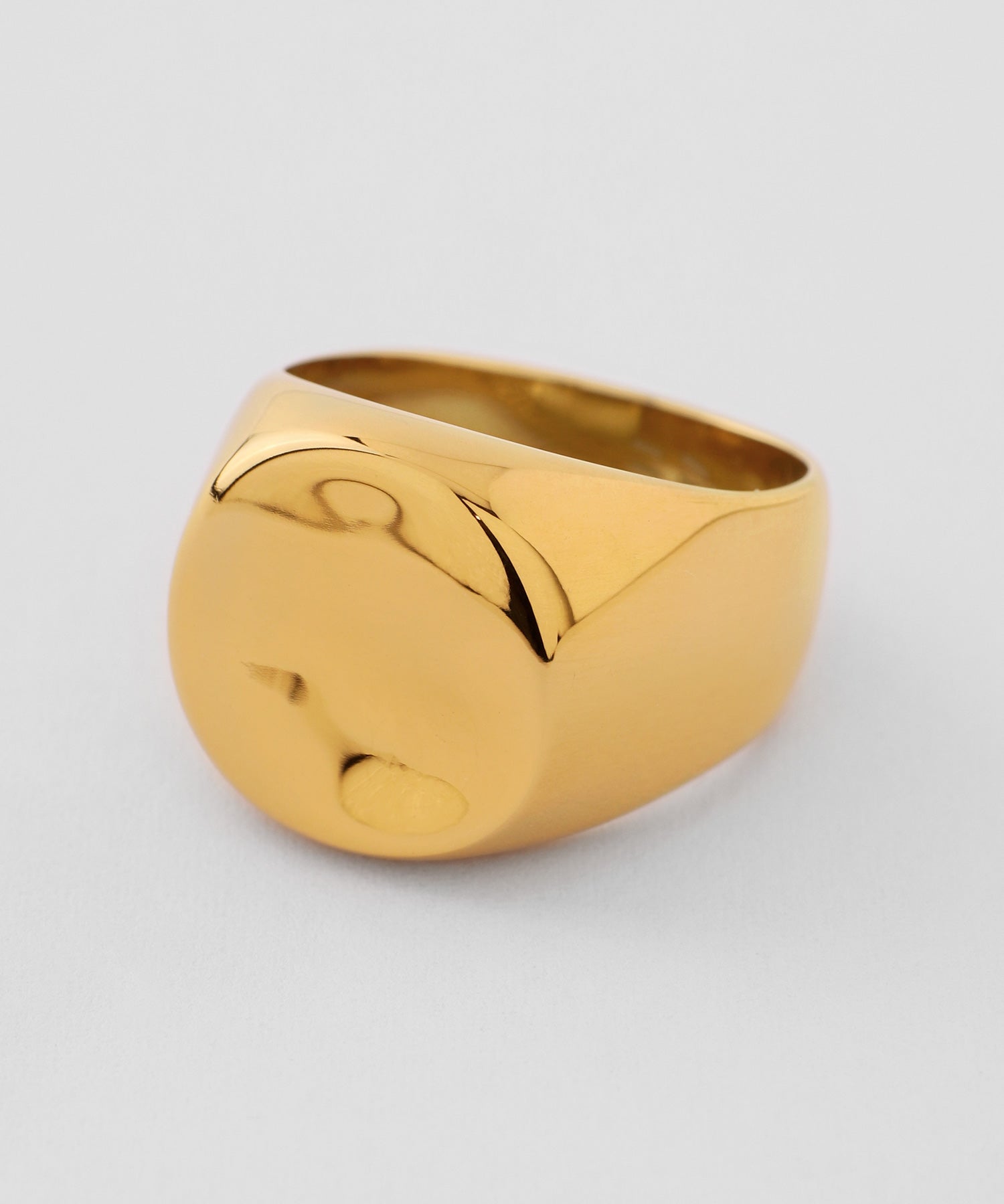 mimi33】【ステンレスIP】ラウンドシグネットリング[Ownideal