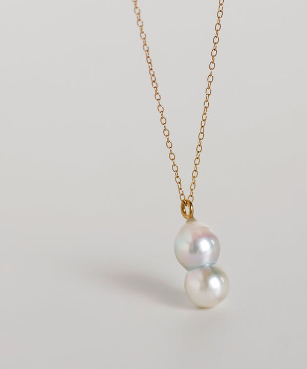 mimi33】【ステンレスIP】ツインパールネックレス[Ownideal]｜アネモネ