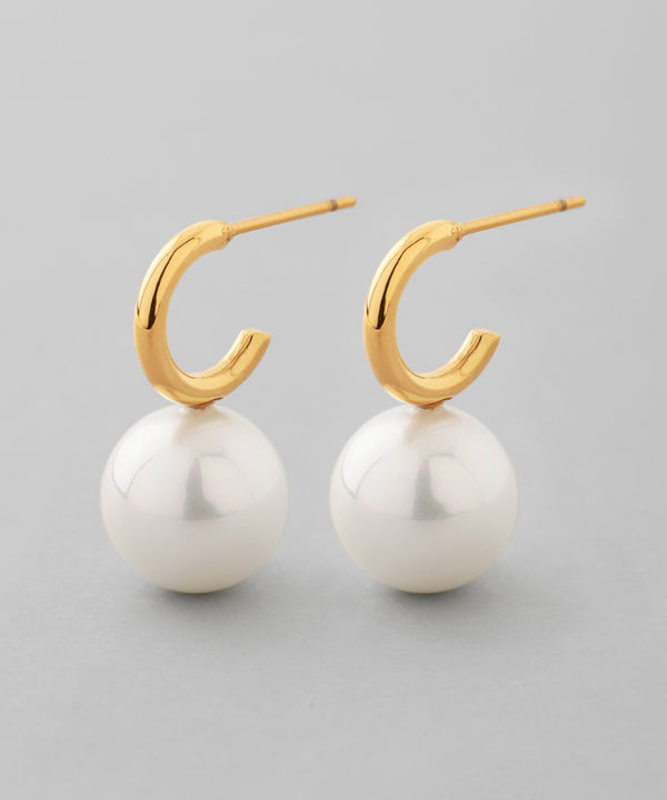 パールフープピアス[ステンレス][Basic]