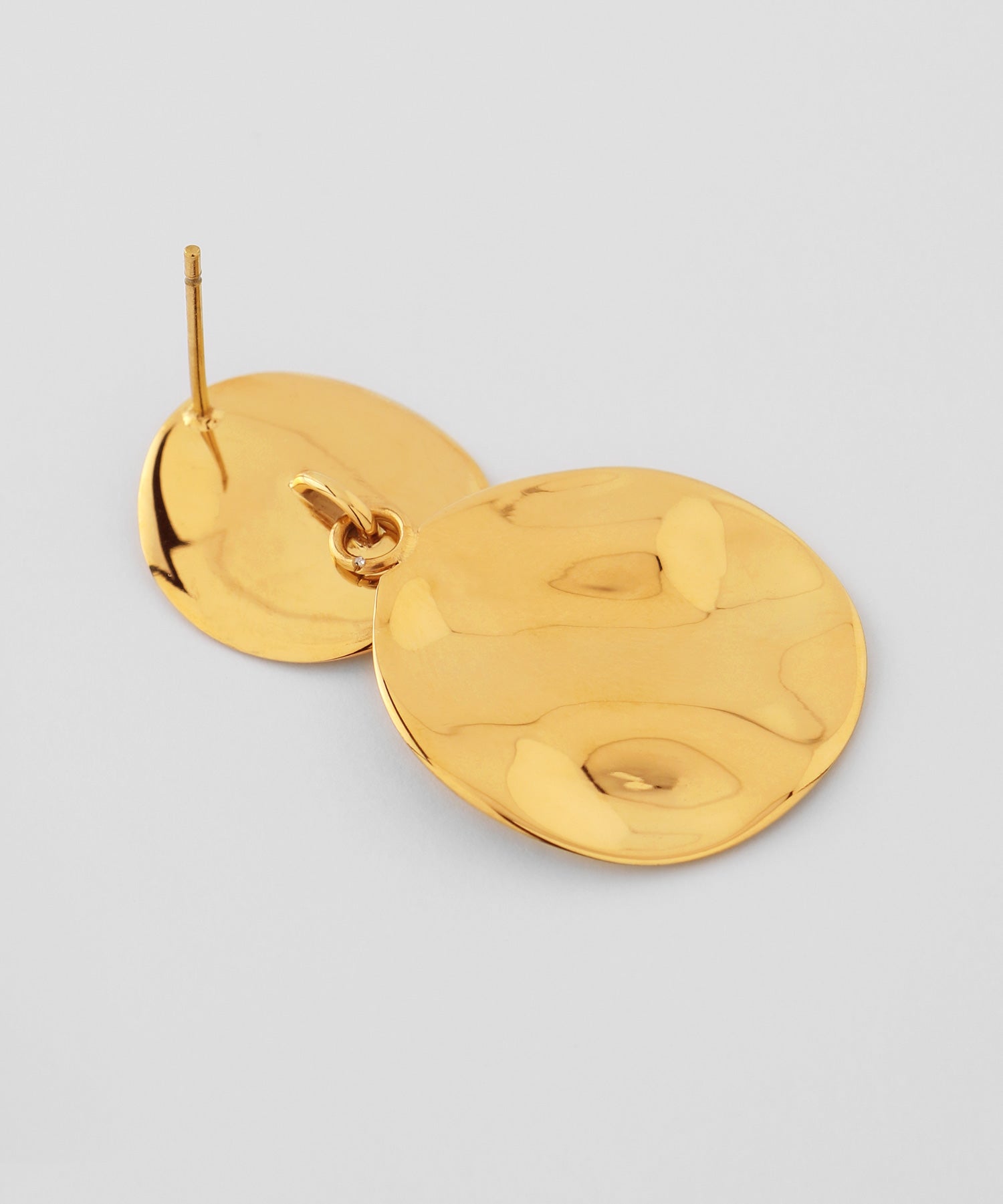 mimi33】【ステンレスIP】ダブルサークルプレートピアス[Ownideal