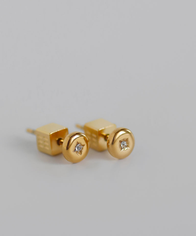ビジューサークルピアス[サージカルステンレス][Basic]