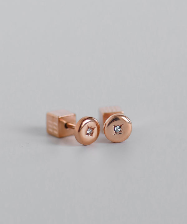 ビジューサークルピアス[サージカルステンレス][Basic]