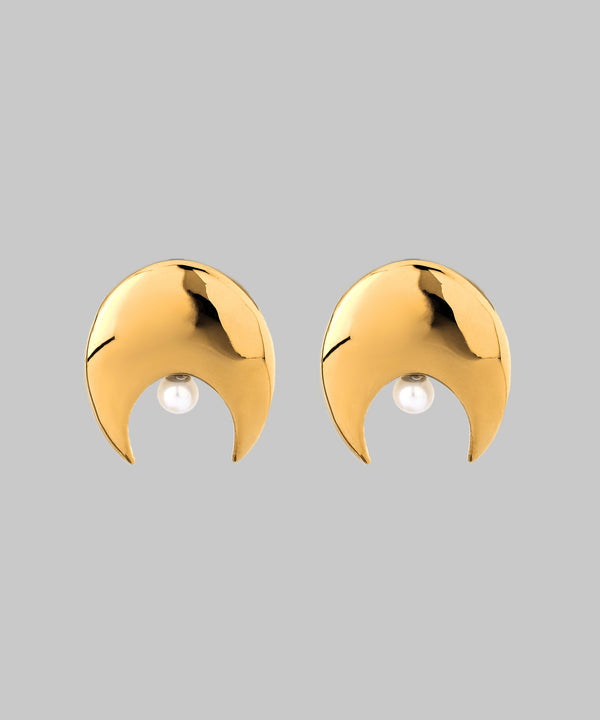 パール×ボリュームメタルピアス[サージカルステンレス][Ownideal]