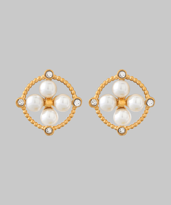 パールフラワーピアス[サージカルステンレス][Sheerchic]