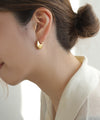 オーバルフープピアス[ステンレス][Ownideal]