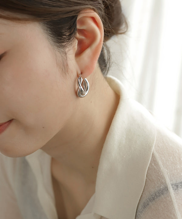 ツイストフープピアス[ステンレス][Ownideal]