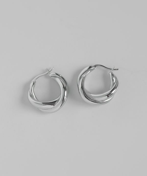 ツイストフープピアス[ステンレス][Ownideal]