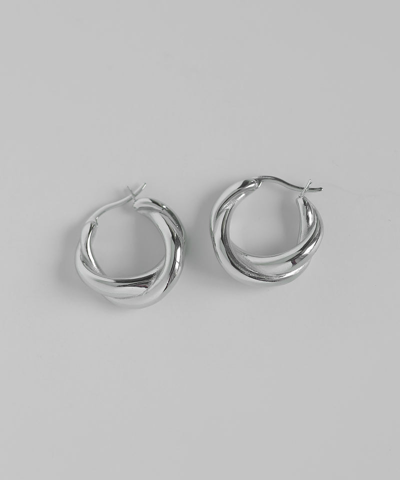 ツイストフープピアス[ステンレス][Ownideal]