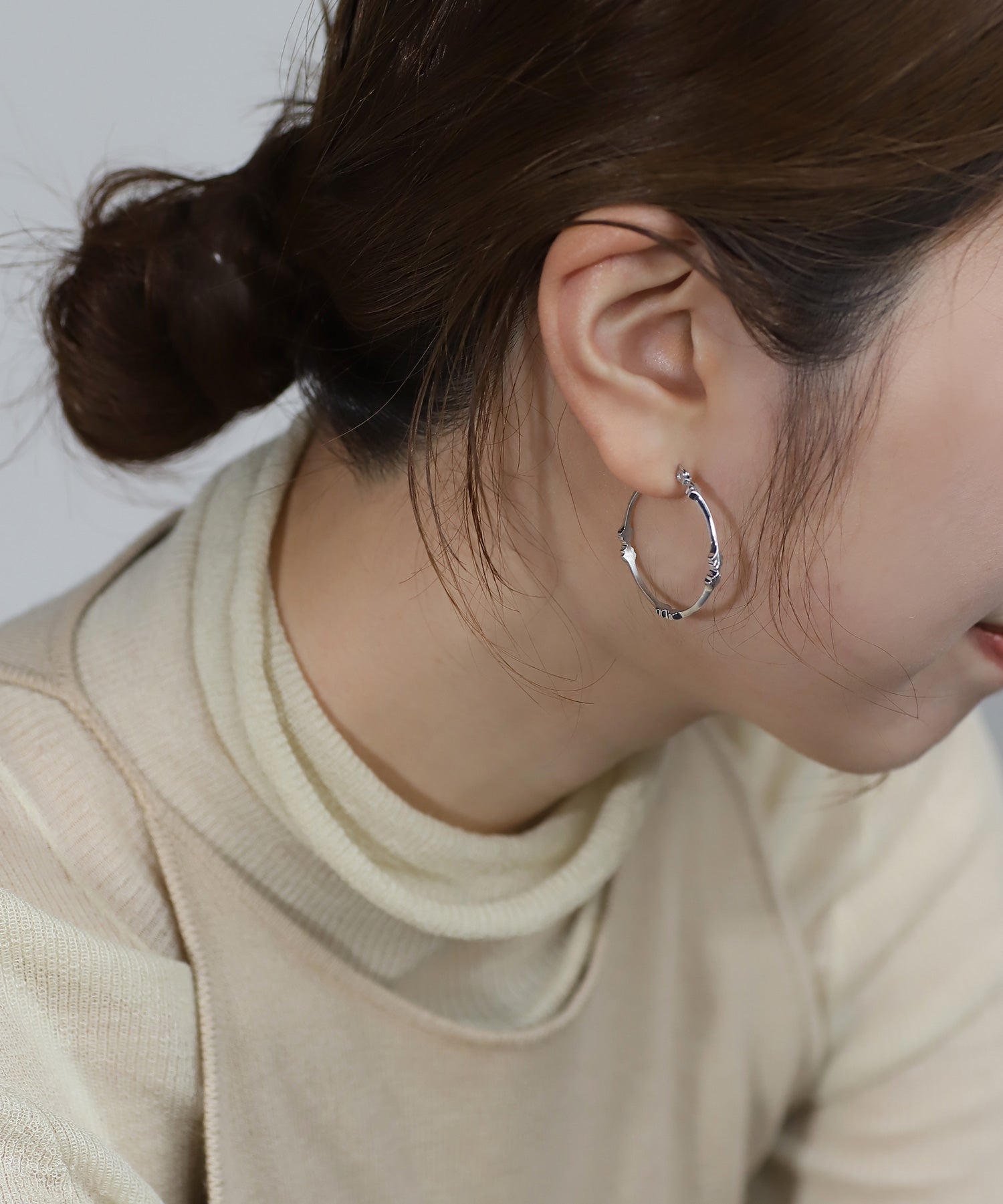 mimi33】デザインフープピアス[サージカルステンレス][Ownideal