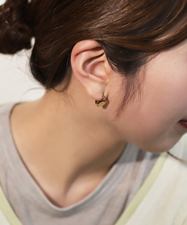 Oval design earrings [Stainless steel] [Ownideal]