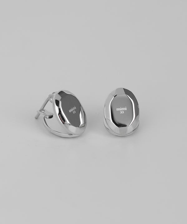 Oval design earrings [Stainless steel] [Ownideal]
