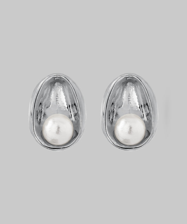 パール×オーバルピアス[サージカルステンレス][Basic]