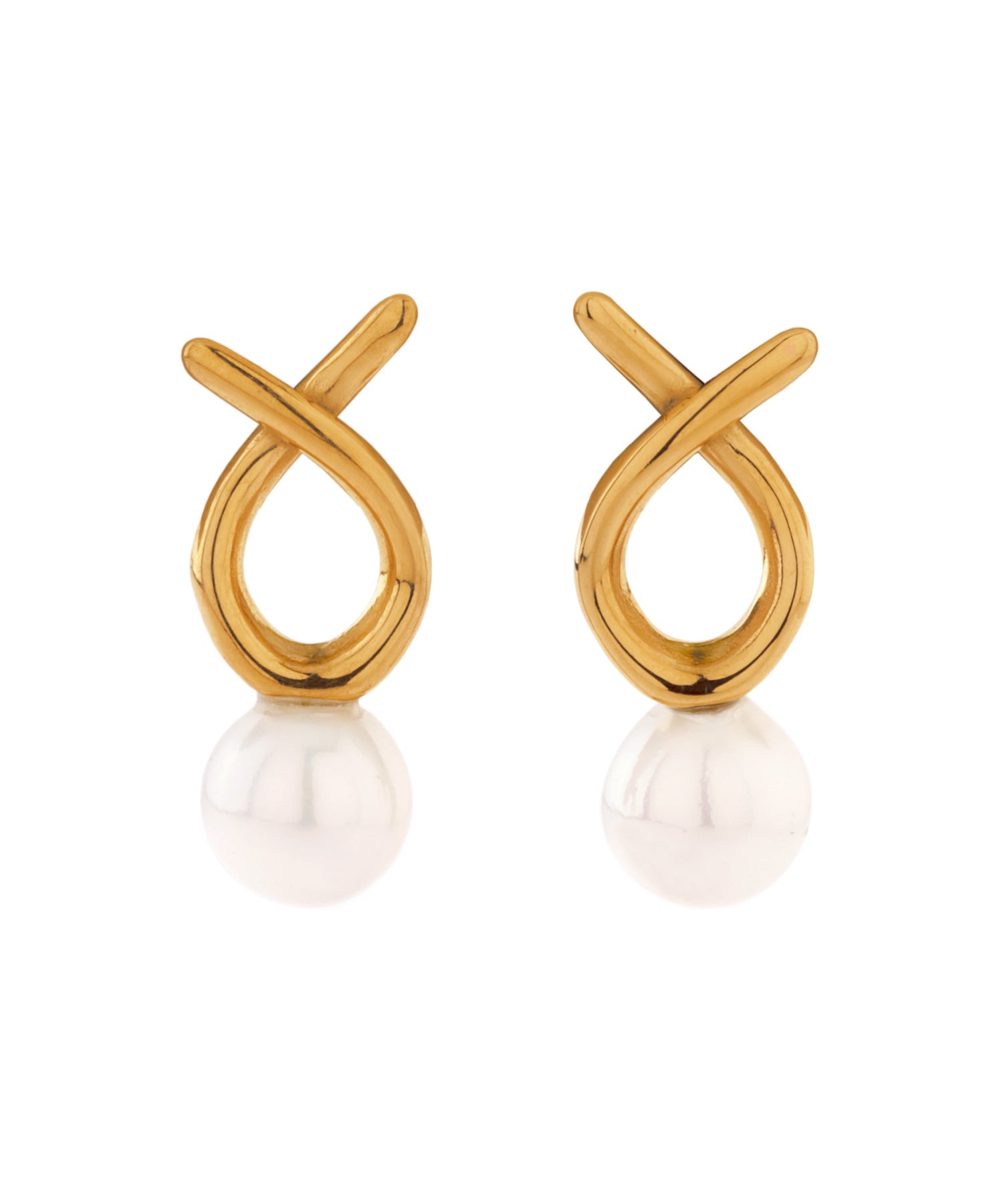 mimi33】パール×ツイストピアス[サージカルステンレス][Sheerchic
