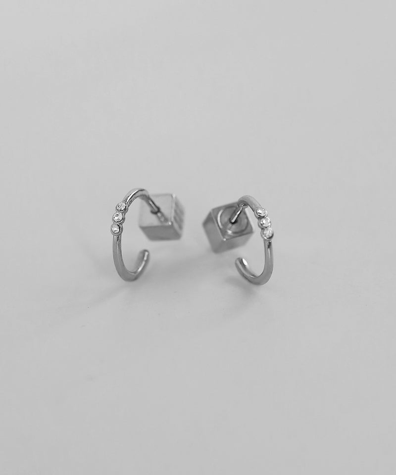 ビジューフープピアス[サージカルステンレス][Basic]