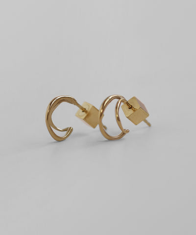 ダブルラインフープピアス[サージカルステンレス][Basic]