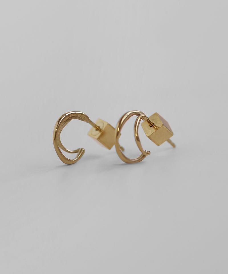 ダブルラインフープピアス[サージカルステンレス][Basic]