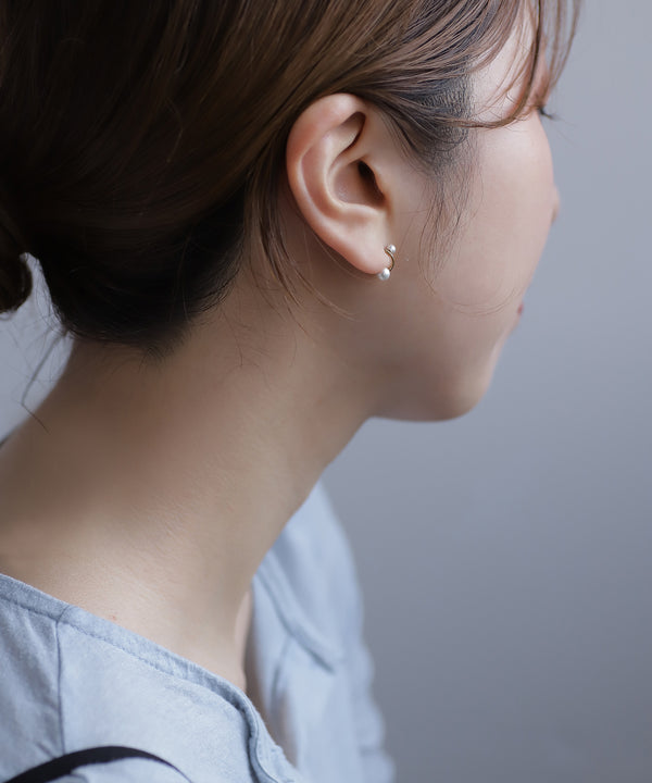 パールフープピアス[サージカルステンレス][Basic]