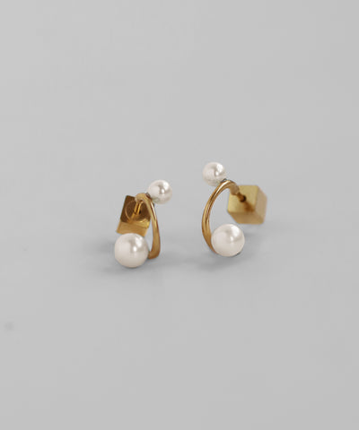パールフープピアス[サージカルステンレス][Basic]