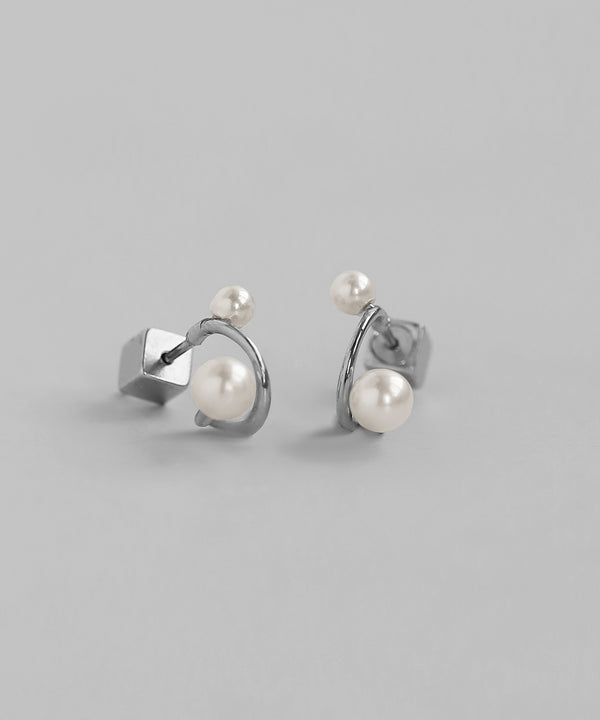 パールフープピアス[サージカルステンレス][Basic]