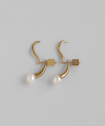 Freshwater Pearl 2-Way Earrings [Surgical Stainless Steel] [Ownideal]