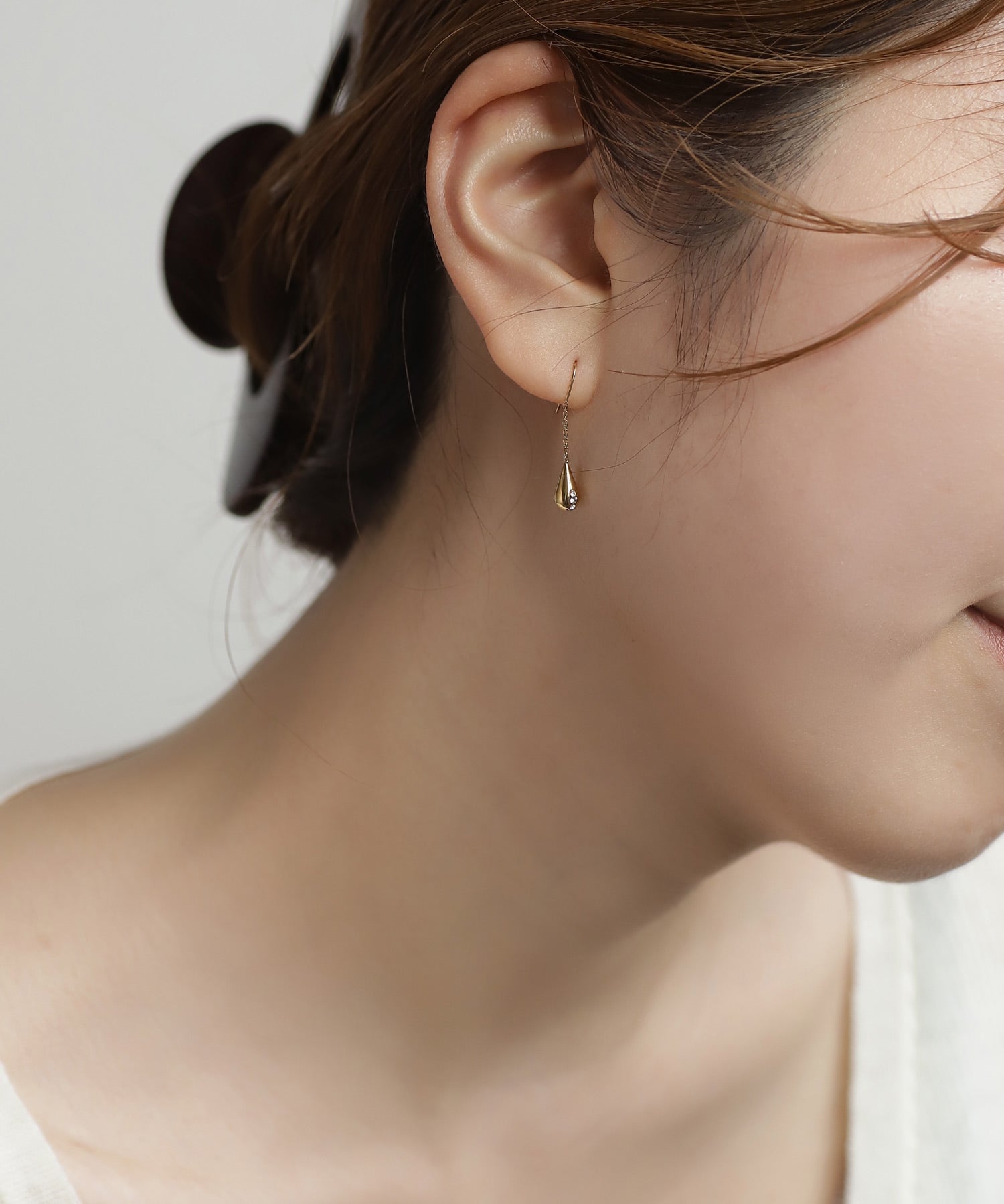 mimi33】ビジュードロップフックピアス[ステンレス][Sheerchic