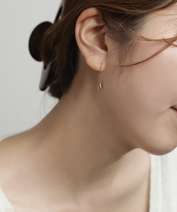 ビジュードロップフックピアス[ステンレス][Sheerchic]