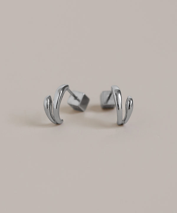 ダブルラインカールピアス[サージカルステンレス][Basic]