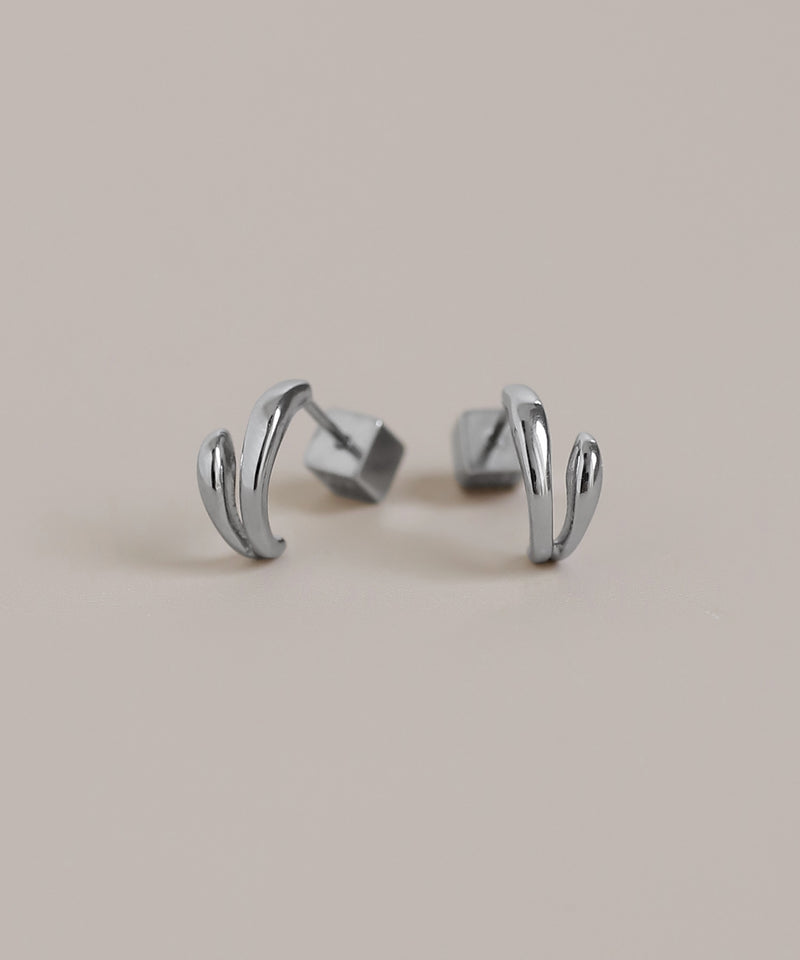 ダブルラインカールピアス[サージカルステンレス][Basic]