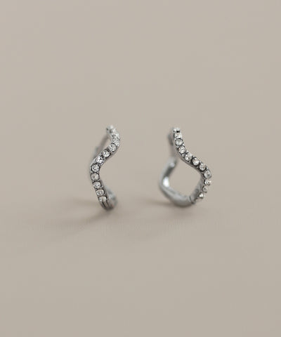 Bijou Wave Line Hoop Earrings [Surgical Stainless Steel][Basic]