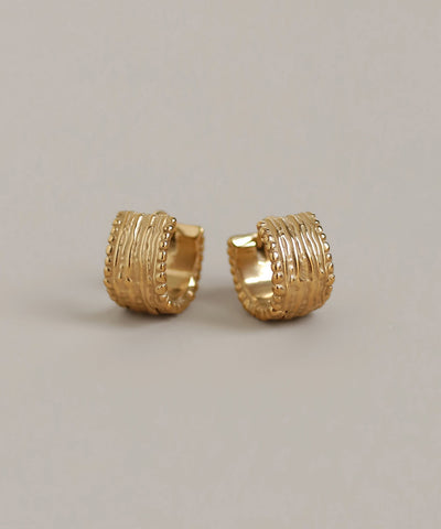 テクスチャーワイドフープピアス[サージカルステンレス][Ownideal]