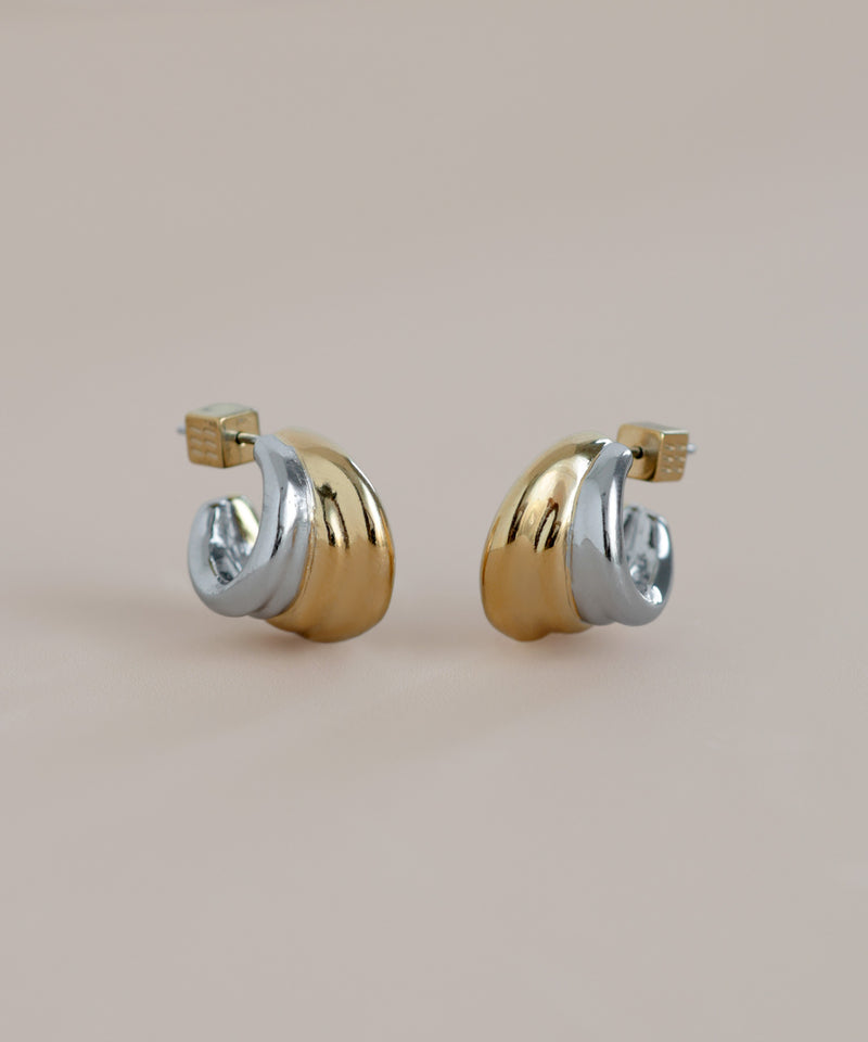コンビカラーフープピアス[サージカルステンレス][Ownideal]